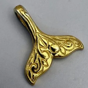 Authentic Fish Tail Totemic Pendant Sterling Silver 925 Micron Gold Plated EGEA N1 Turkey