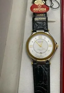 Authentic NOS Anchor Vintage Watch 1 Micron Gold Plated Ref. K75280LW