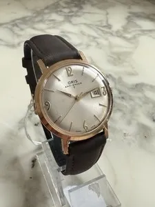 Authentic Oris Wristwatch,32mm gold plated (10 micron) case, art deco style dial, Yr 1966
