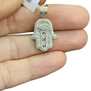 Authentic The Gilded Hand Of Protection 2.00Ct Moissanite Hamsa Talisman