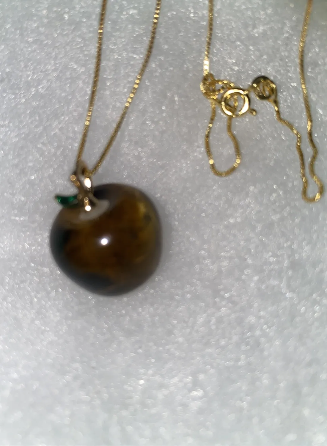 Authentic Tiger's Eye Teacher Amulet – Golden Apple Pendant for Spiritual Insight