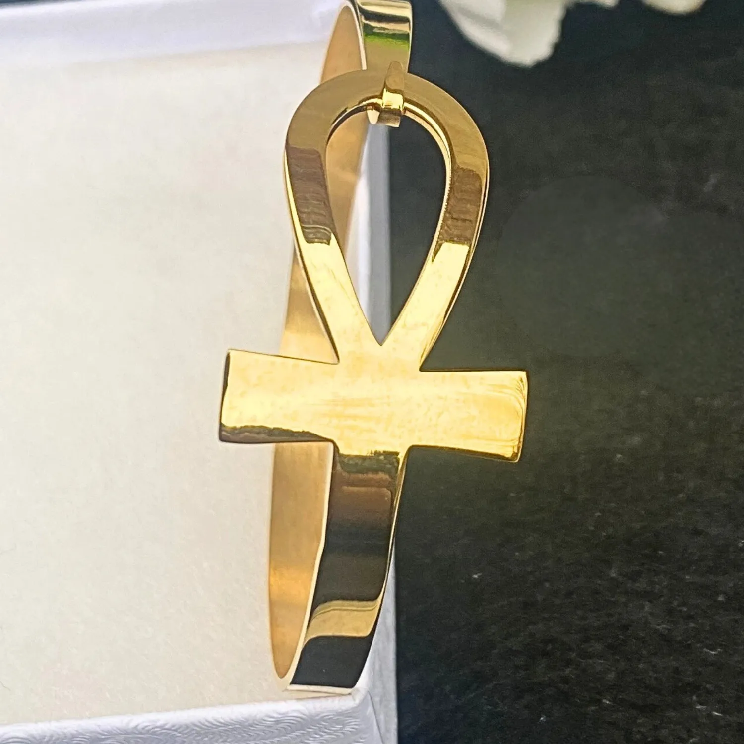 Authentic The Golden Key Of Eternity Ankh Bangle
