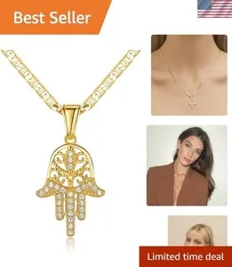 Authentic Hamsa Of Golden Shield 18K Plated Amulet Of Protection