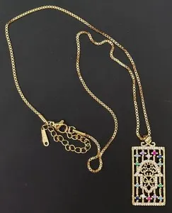 Authentic Golden Hamsa Embrace Crystal- Adorned Hollow Pendant Of Protection