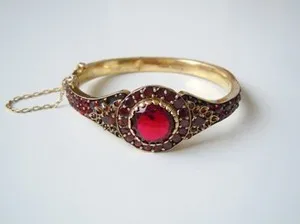 Authentic The Crimson Flame Gold-Plated Garnet Bangle