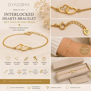 Authentic The Golden Union Interlocking Hearts Talisman Bracelet