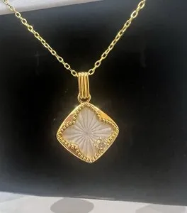 Authentic Amulet Of The Sacred Four- Leaf Clover In Solid 18K Gold And Sterling Silver