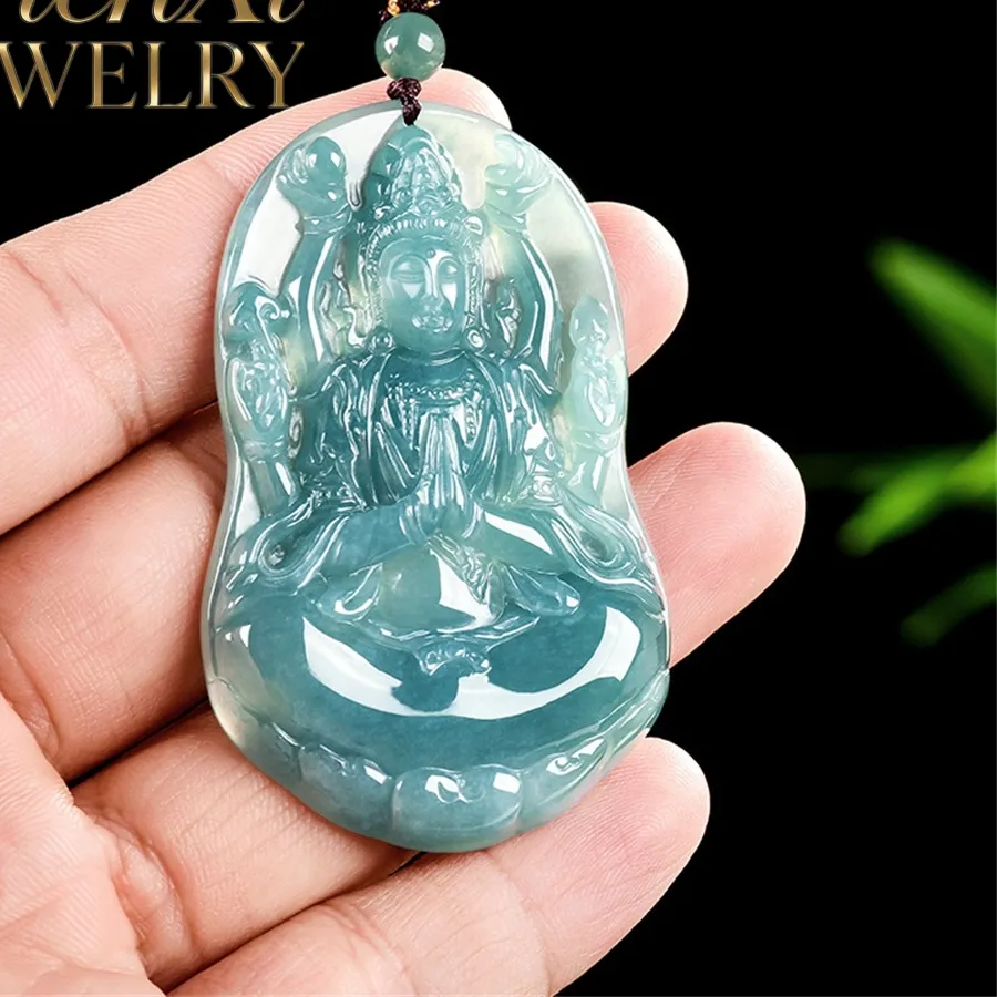 Authentic Azure Dragon Sovereignty Ice Jadeite Talisman