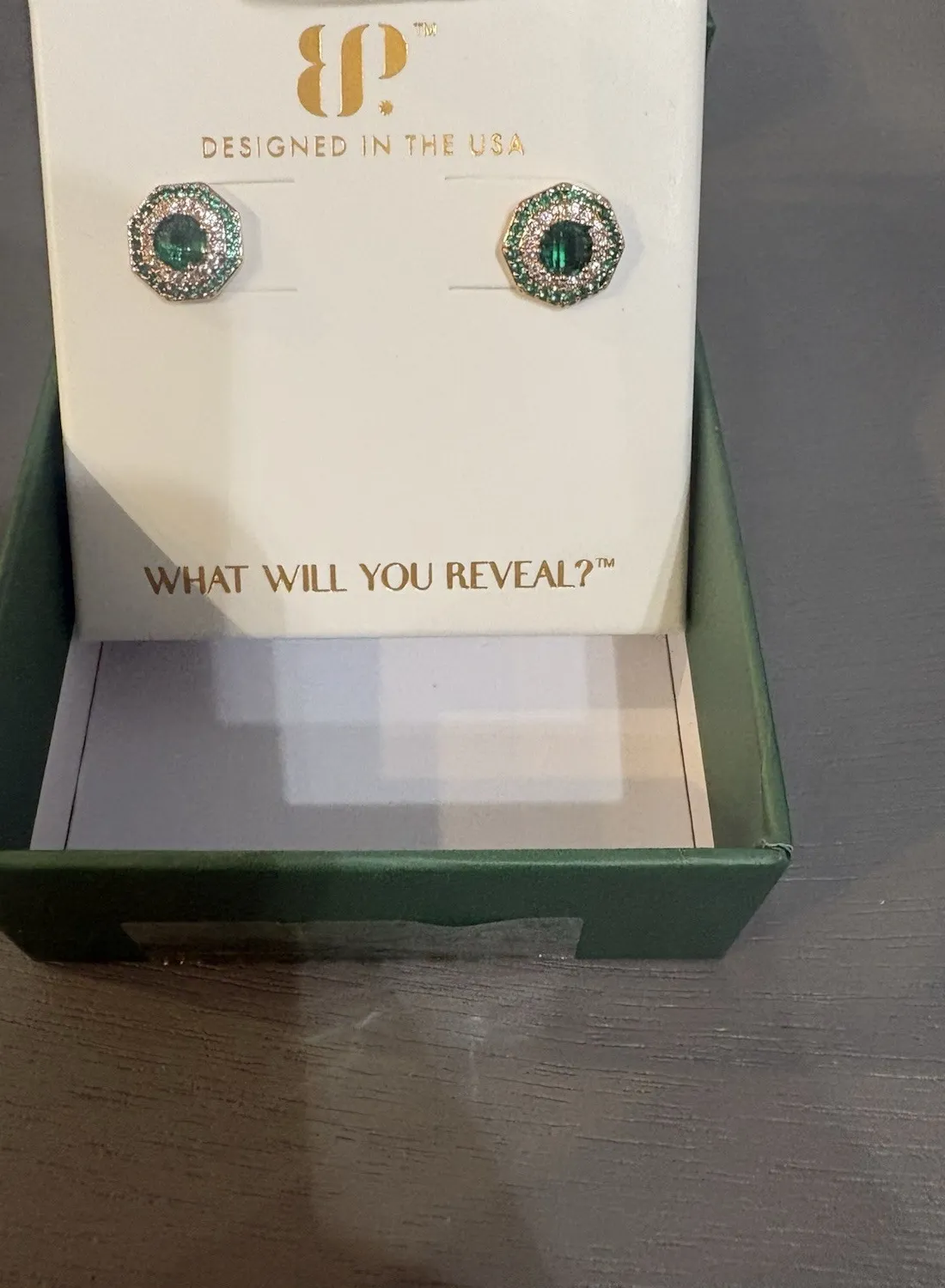 Authentic Verdant Aura Butterfly Halo Studs in Rose Gold