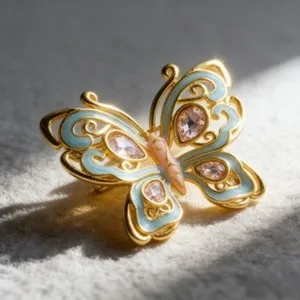 Authentic Mystic Butterfly Cloisonne Brooch - A Dance of Beauty and Protection