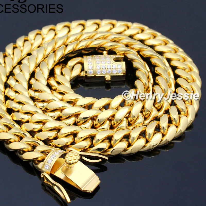 Authentic Sacred Miami Elegance - Radiant 10mm Gold Plated ICY CZ Chain Necklace