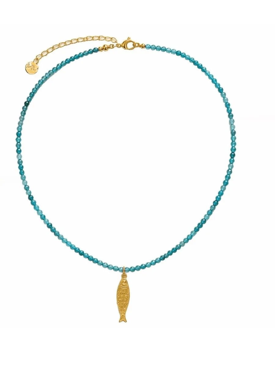 Authentic The Gilded Aquarian Talisman: Blue Agate and Golden Prosperity