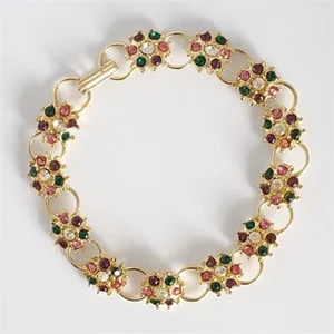 Authentic Gold plated bracelets with multi color Genuine Austrian Rhine stones Gold Plated