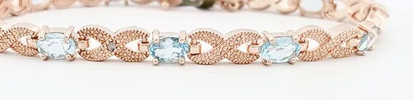 Authentic Ethereal Aquamarine and Diamond Radiance Bracelet