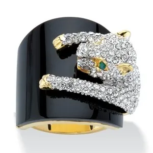 Authentic The Gilded Panther Ring of Obsidian Shadow and Crystal Light