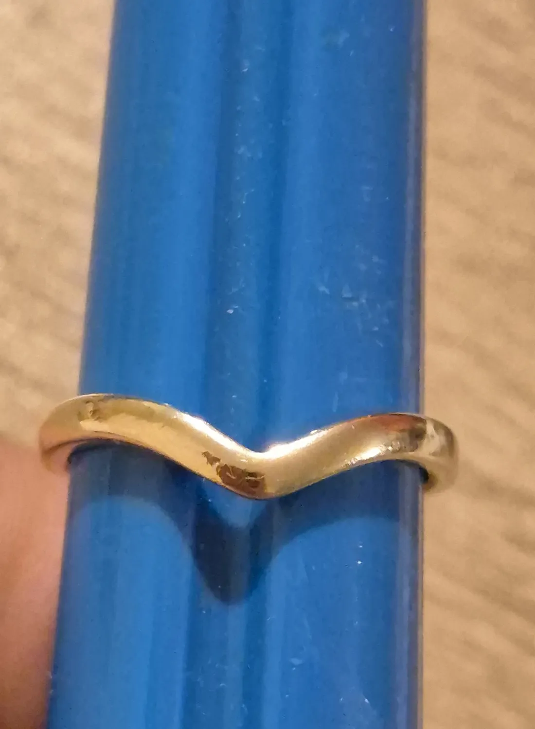 Authentic TJC Gold Plated Sterling Silver Wishbone V Shape Silver Ring