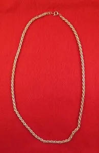 Authentic LOT OF 144 PCS 14KT YELLOW GOLD PLATED 19" 3.5MM FLEXIBLE ROPE NECKLACE CHAIN