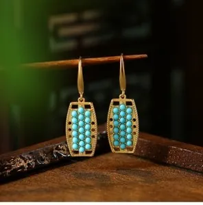 Authentic Celestial Vortex: Turquoise Bohemian Earrings