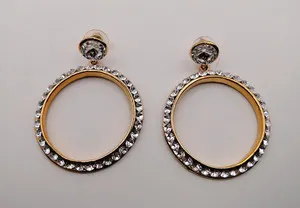 Authentic Celestial Chant: Icy Crystal Circle Earrings