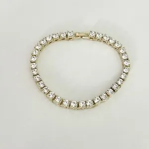 Authentic Radiant Luminescence Gold-Plated Crystal Tennis Chain Bracelet
