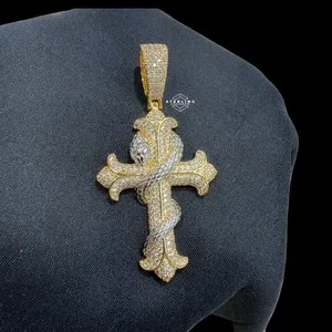 Authentic The Serpent And The Sacred Cross 14K Gold Plated Talisman With Rope Chain