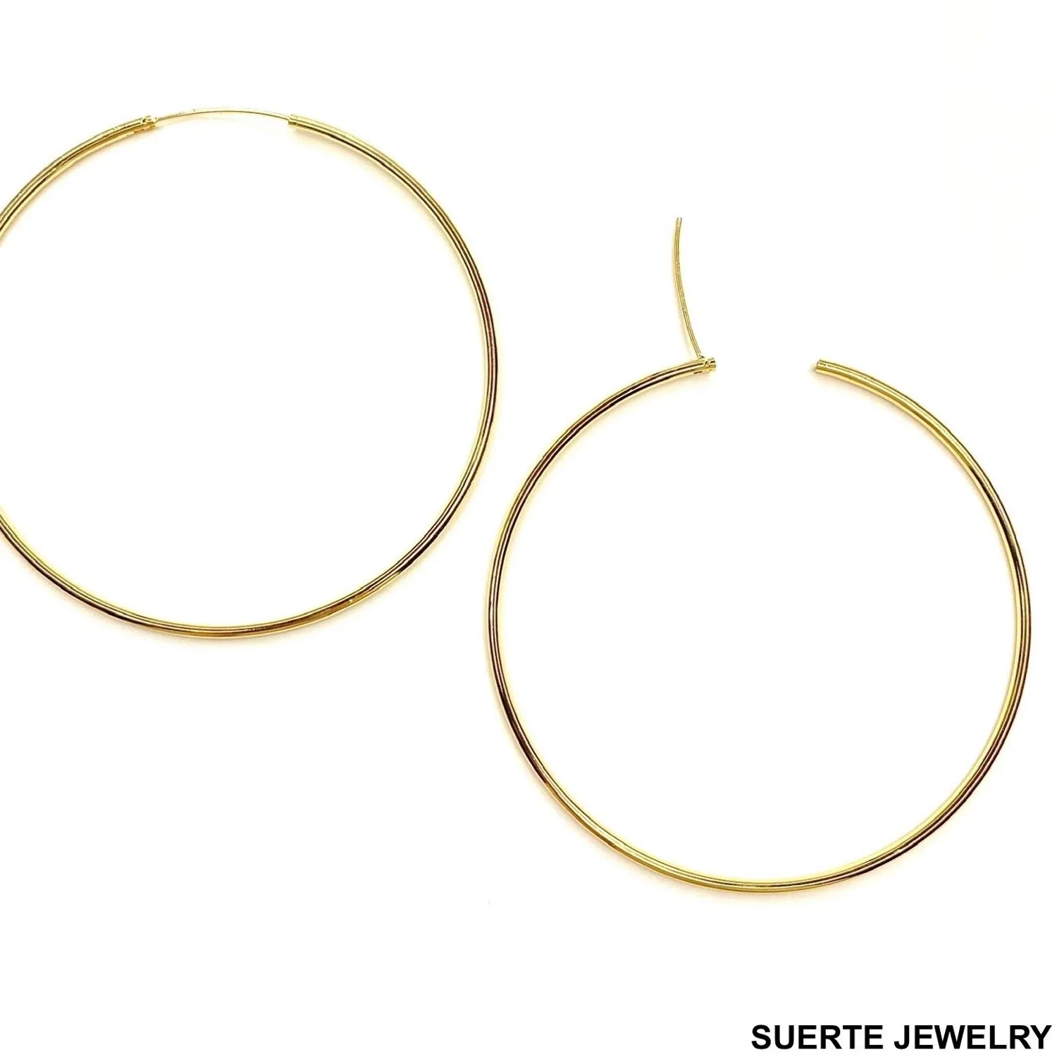 Authentic Radiant Celestial Circles 14K Gold Plated Endless Hoop Earrings