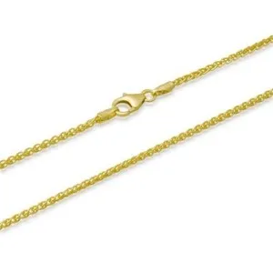 Authentic 2mm 14k Hamilton gold plated sterling silver 925 spiga wheat chain necklace