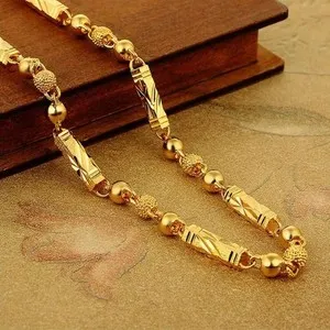 Authentic The Golden Stalk Talisman- 18K Gold- Plated Bamboo Chain Necklace