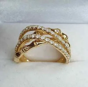 Authentic The Verdant Sanctuary Bamboo Talisman Ring In Radiant 14K Gold Plate