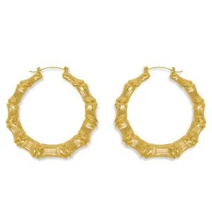 Authentic Golden Bamboo Sanctuary Hoop Earrings