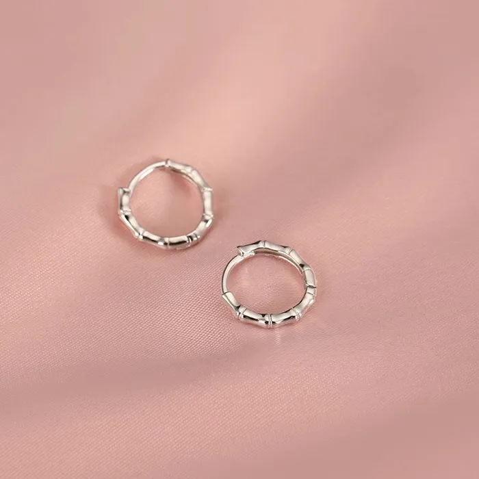 Authentic Whispering Bamboo Silver Hoops Of Resilience And Grace