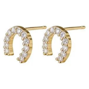 Authentic 18K Gold Plated Horseshoe Earrings for Women S925 Sterling Silver Hypoallerge...