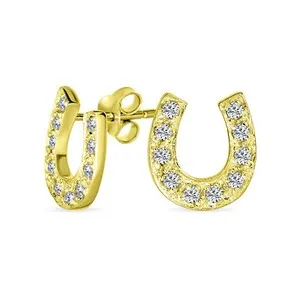Authentic Celestial Horseshoe Amulet Earrings – 14K Gold‑Plated Luck & Protection