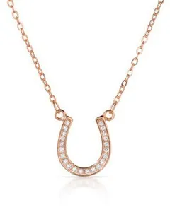 Authentic MCCARNEY & J Horseshoe Necklace With Cubic zirconia 14K/925 Gold plated Silver