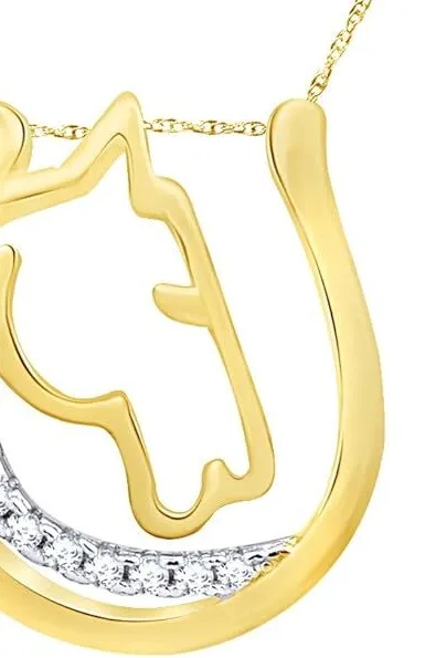 Authentic The Untamed Spirit Stride: Stallion and Horseshoe Gold-Plated Talisman