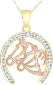Authentic Lucky Rider's Wish: Sterling Silver Horseshoe Charm with Cubic Zirconia Horse Head