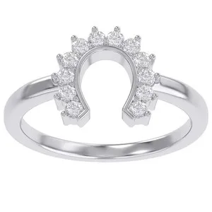 Authentic Enchanted Silver Horseshoe Ring with 1/4‑Ct Moissanite – Token of Luck & Light