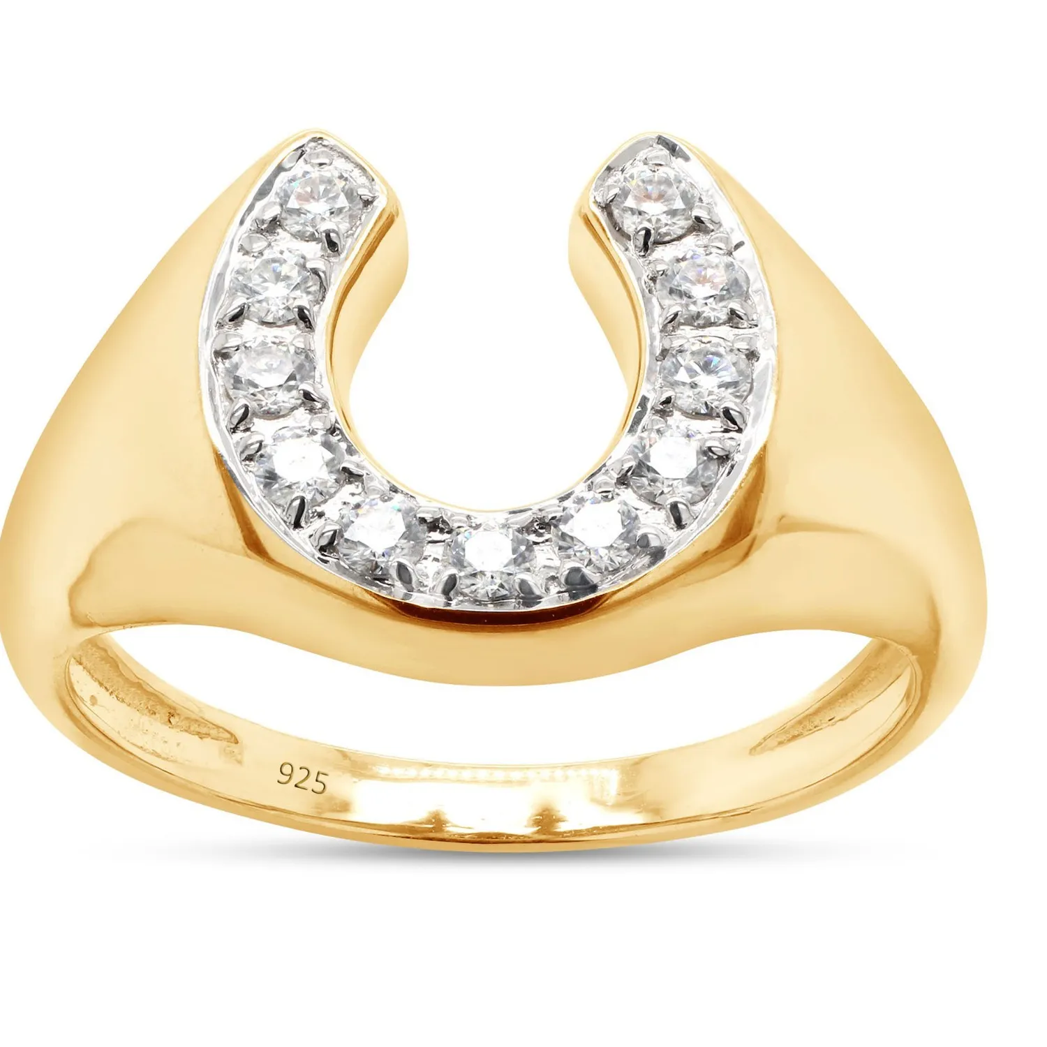 Authentic Fortune's Blessing: Moissanite Horseshoe Ring