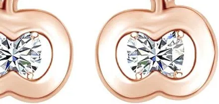 Authentic Crimson Harvest Apple Blossom Studs in 14K Rose Gold