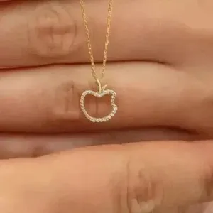 Authentic Golden Apple of Eternal Love – 1 Ct Moissanite Pendant