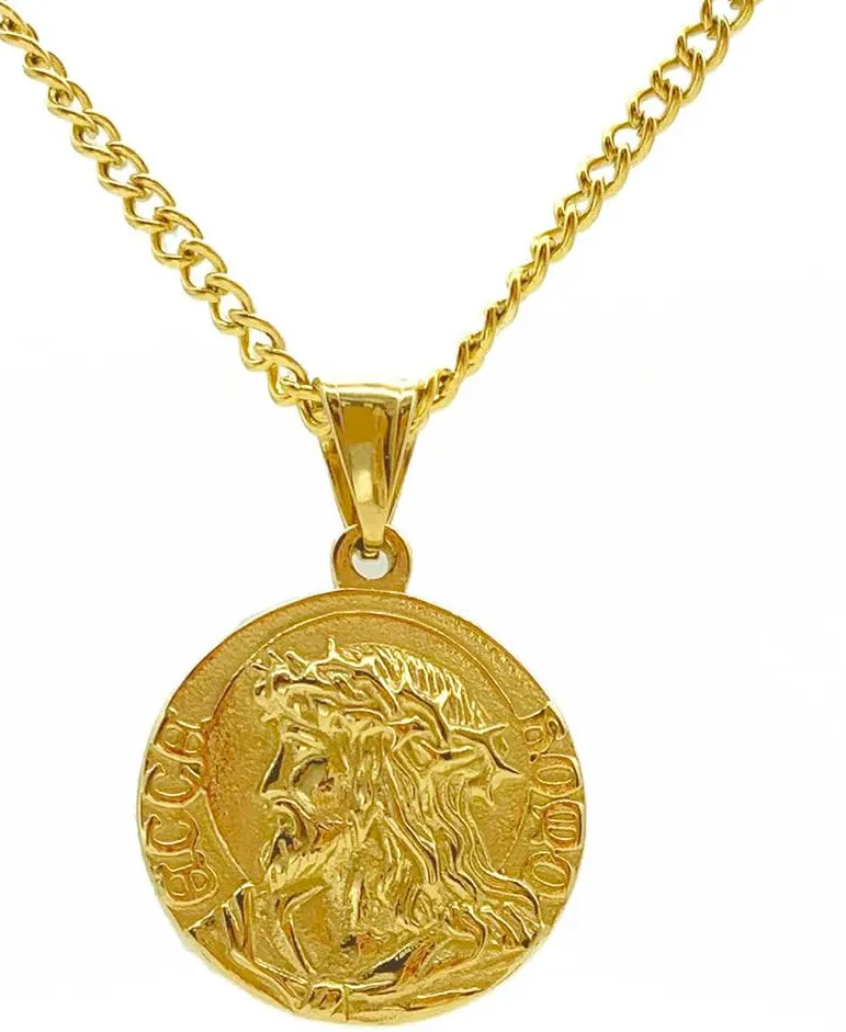 Authentic The Sacred Radiance: 18K Gold-Plated Divine Icon Pendant