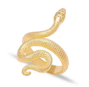 Authentic Snake Ring 925 Sterling Silver Gold Plated Serpent Ring