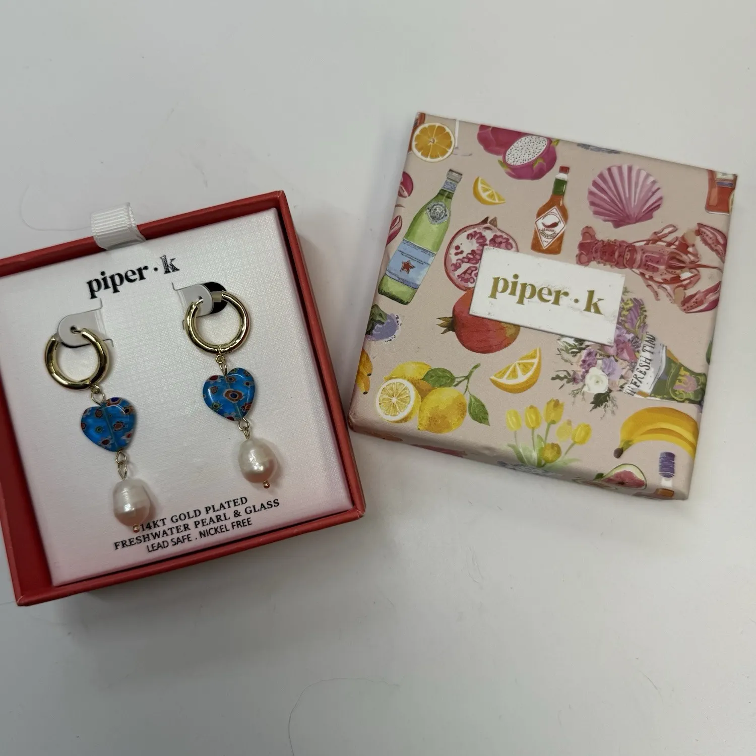Authentic Celestial Heart & Luminescent Pearl Dangle Earrings
