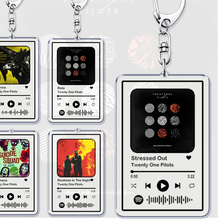 Authentic Pop Band Music Keychains for Women Accessories Bag Tyler Joseph Josh Dun Blurryface Keying Jewelry Fans Friends Gifts