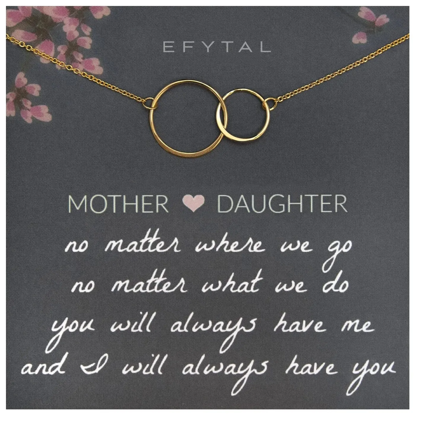 Authentic Two Circles of Endless Love: 14k Gold Plated Necklace for the Heart