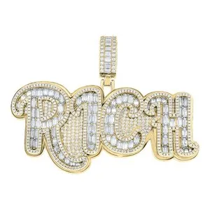 Authentic Celestial Baguette Moissanite Charm – Gold‑Plated Pendant of Radiant Light