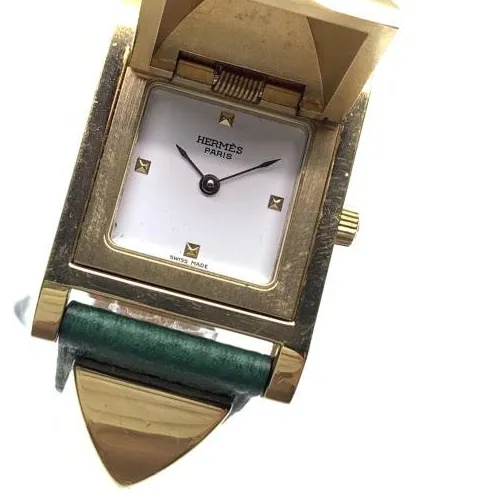 Authentic Celestial Hermes Medor: Verdant Quartz Timepiece of Divine Harmony