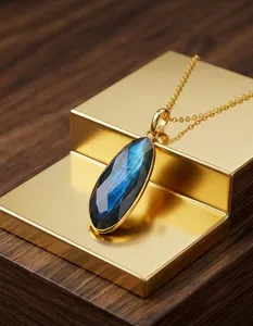 Authentic The Celestial Veil Labradorite Gold-Plated Talisman
