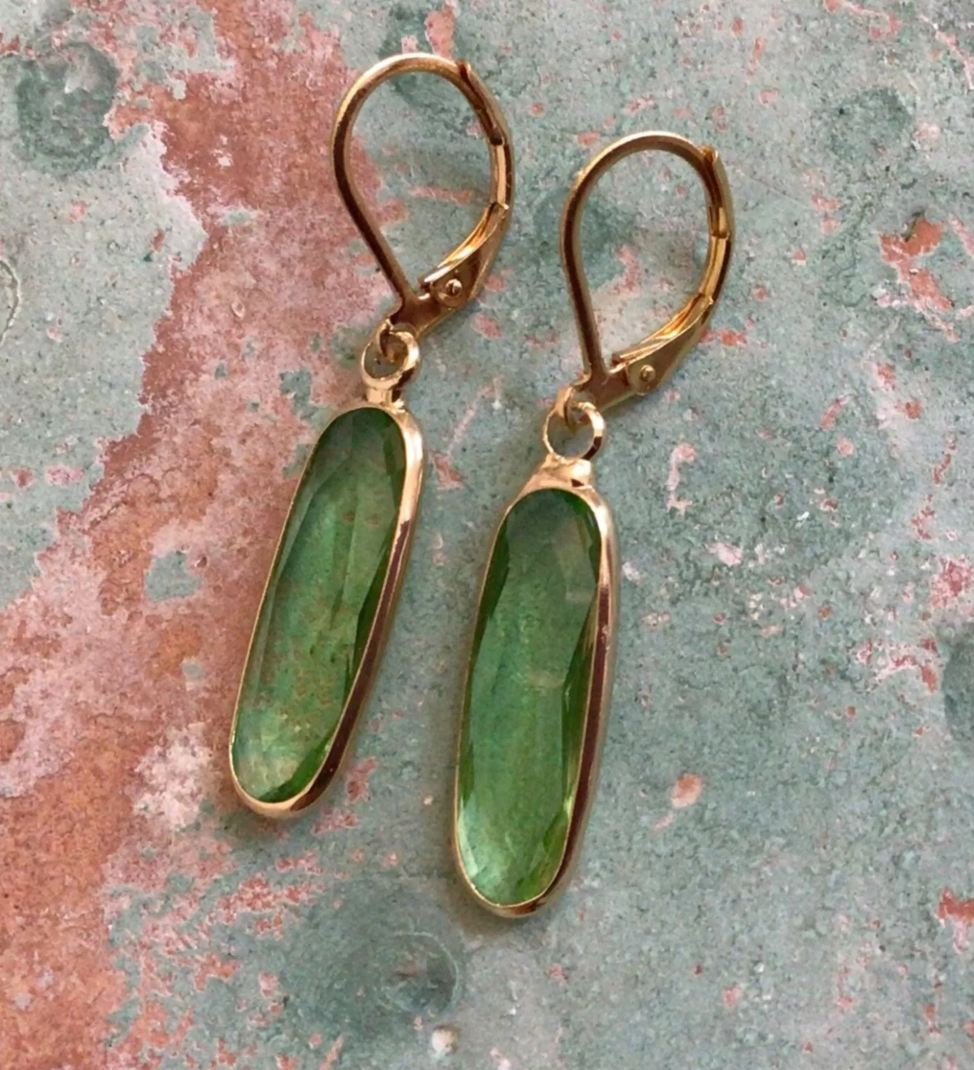 Authentic Embody the Vibrant Energy of Sundance with Green Peridot Quartz Gold Plated Earrings