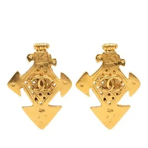 Authentic The Golden Cross: Vintage Chanel Coco Mark Mystical Earrings